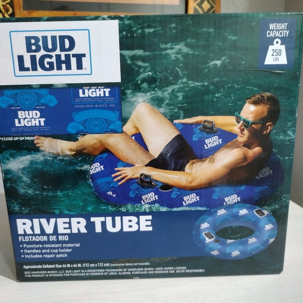 Bud Light River Tube Beer Float Inflatable Pride LGBT Father's Day